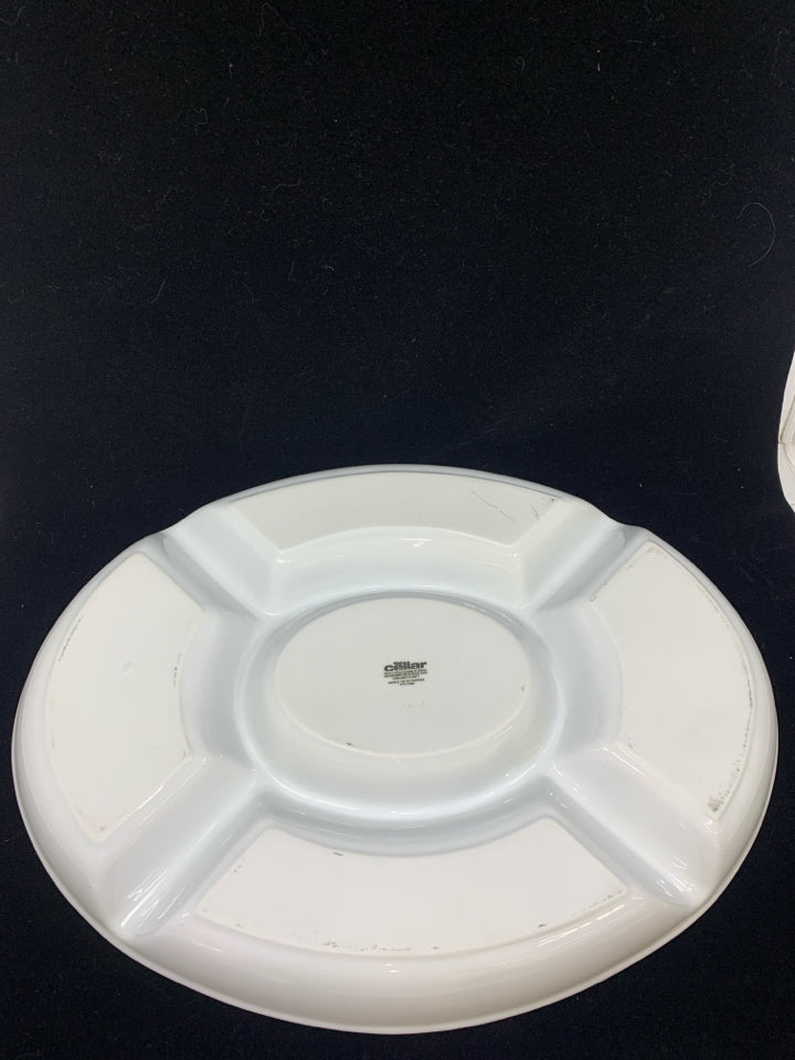 5 SECTION WHITE OVAL PLATTER.
