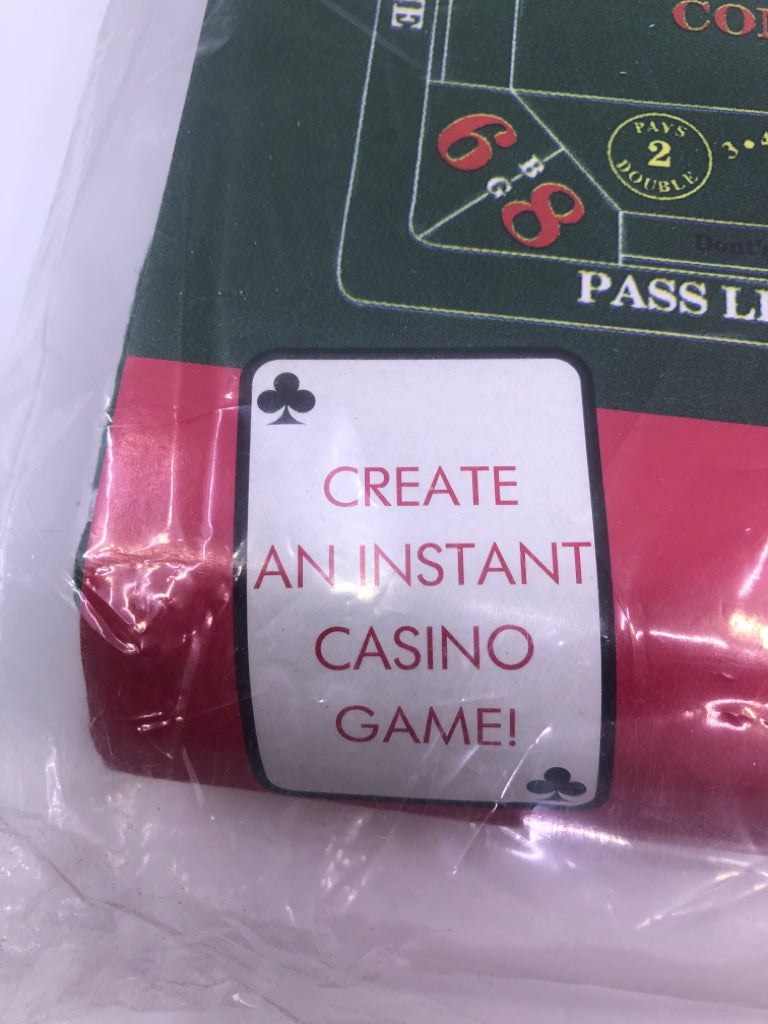 NIP CASINO CRAPS GAME TABLE COVER