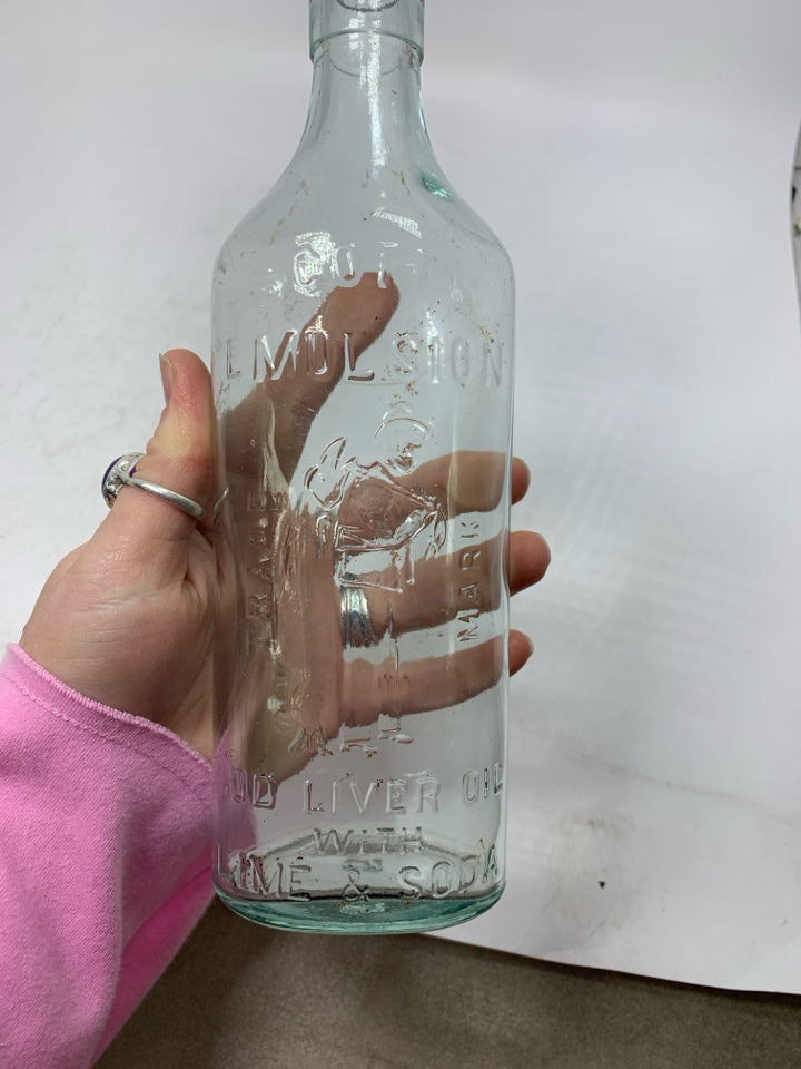 VTG SCOTT'S EMULSION TM COD LIVER OIL MEDICINE BOTTLE.