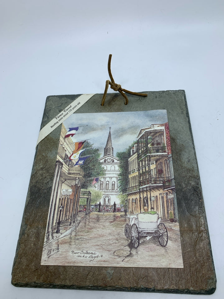 STONE SLATE W/ NEW ORLEANS CITY STREET.