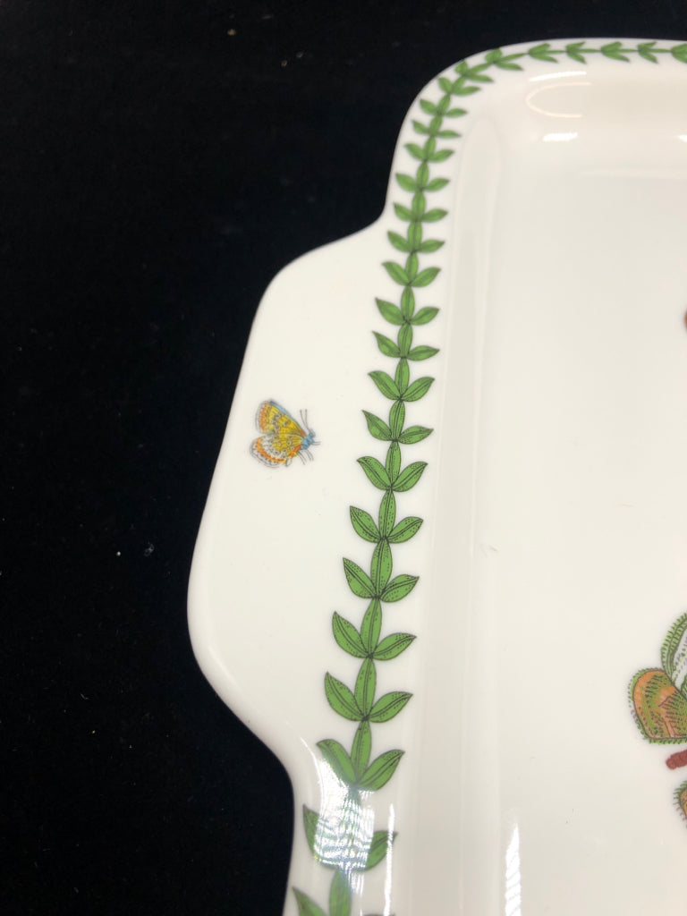 SQUARE SWEET PEA SERVING PLATTER W/HANDLES.