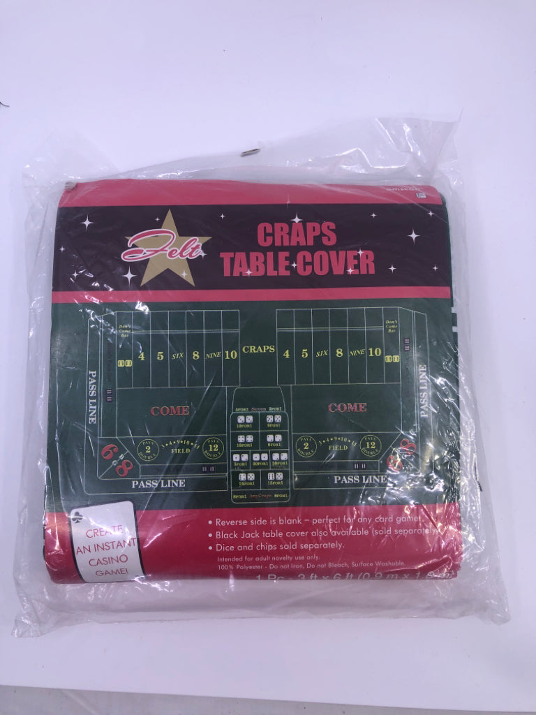 NIP CASINO CRAPS GAME TABLE COVER
