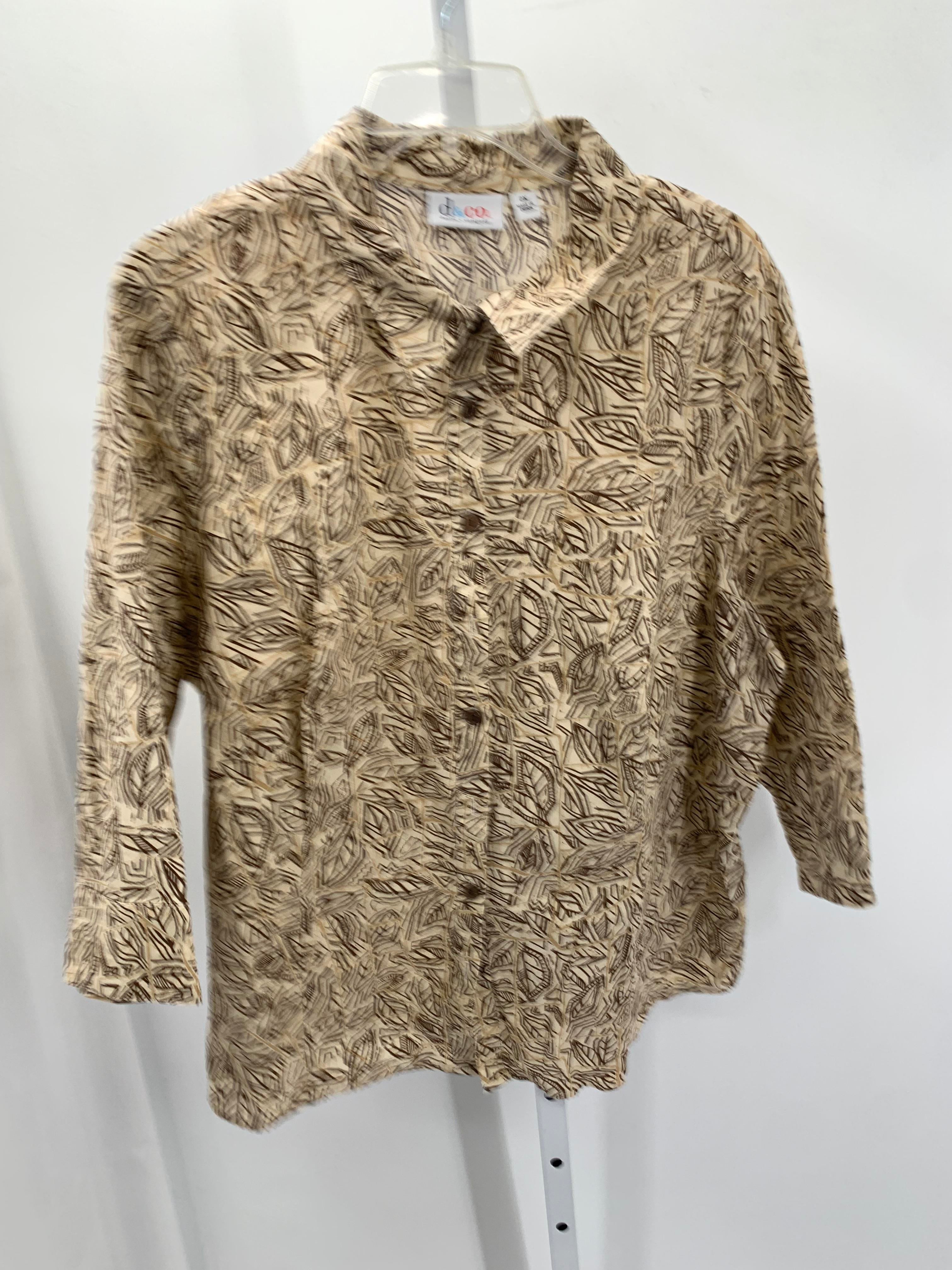 d & co. Size 2X Womens 3/4 Sleeve Shirt