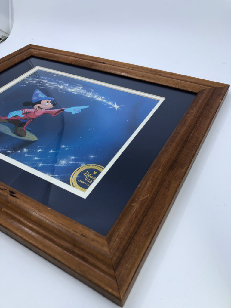 MICKEY FANTASIA PRINT IN WOOD FRAME.