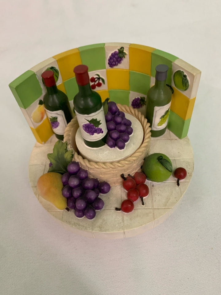 WINE PATTERN 2PC CANDLE TOPPER.