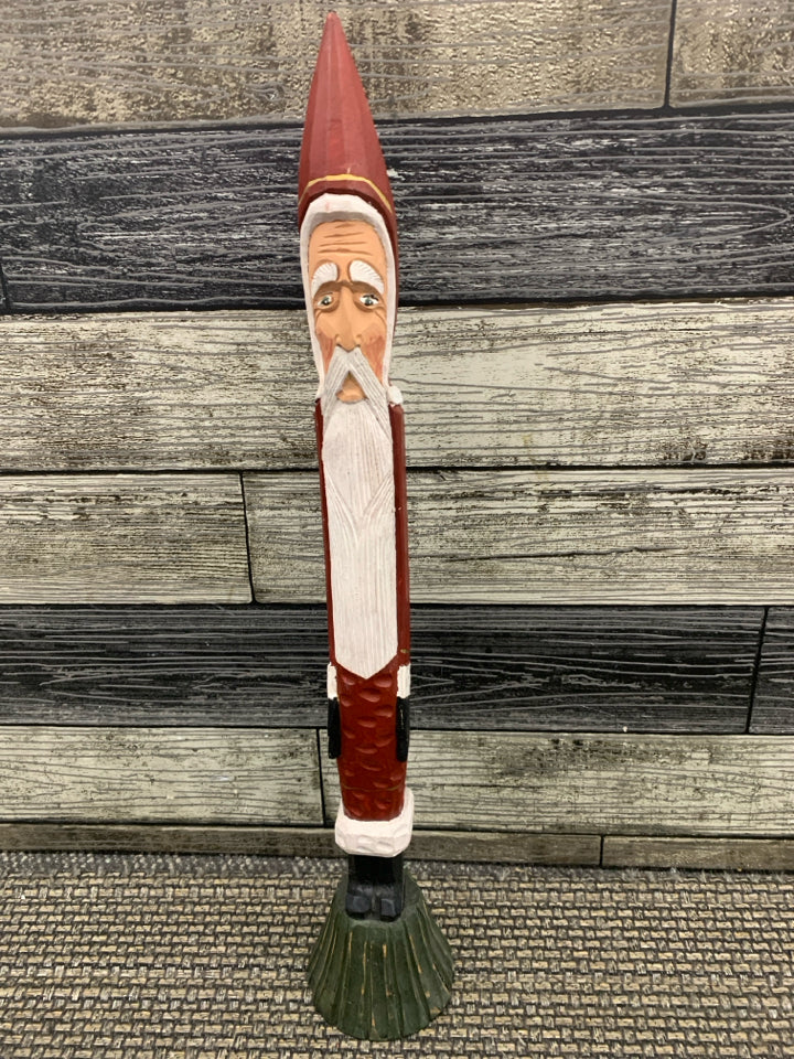 WOOD CARVED SANTA.