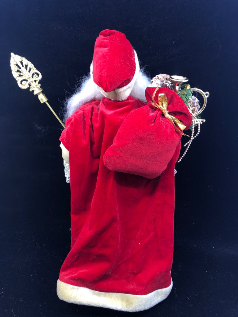 SANTA W GOLD WALKING STICK.