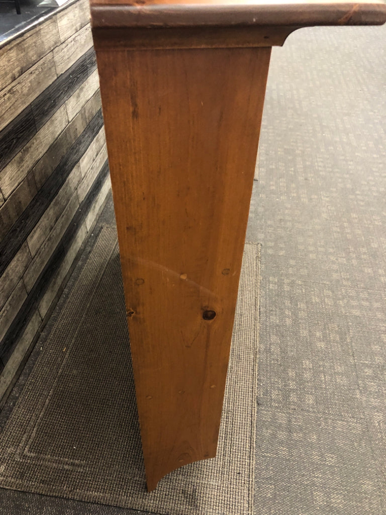 LIGHT WOOD 3-SHELF WALL HUTCH.