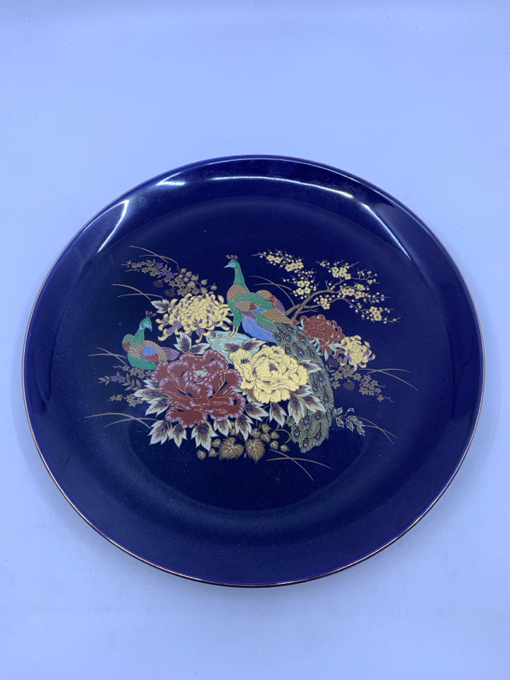 ASIAN STYLE PEACOCK PLATE.