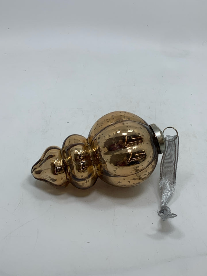 BROWN MERCURY GLASS ORNAMENT.