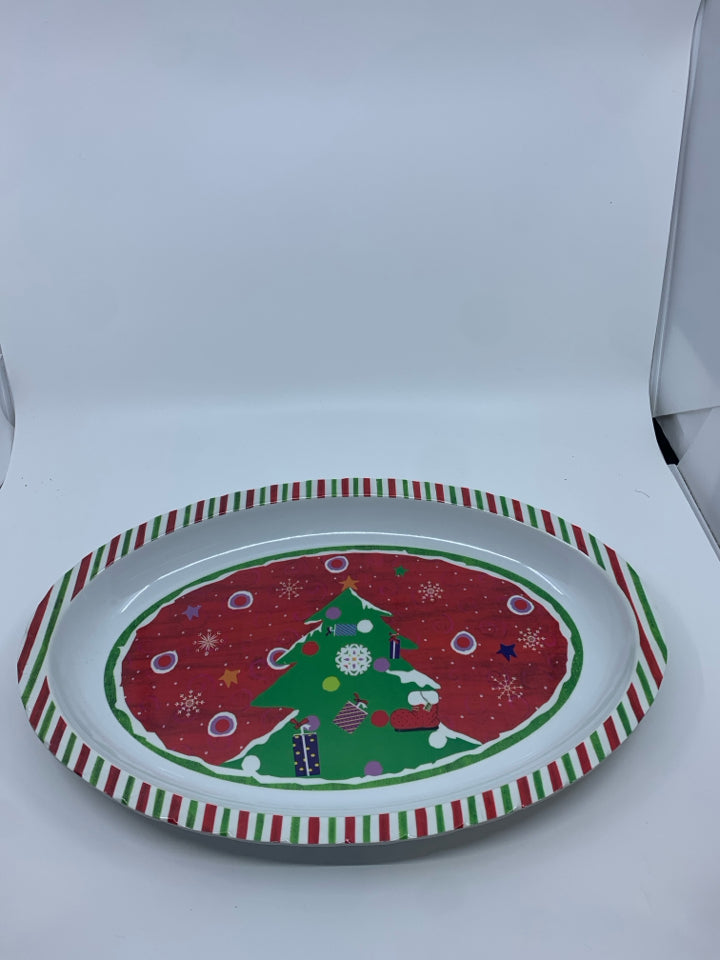 MELAMINE OVAL SANTA PLATTER.