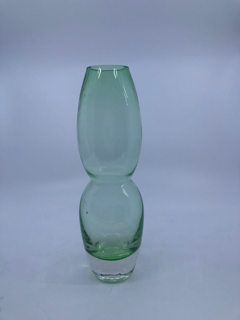 GREEN BULB VASE.