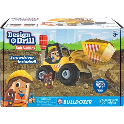 Educational Insights Design & Drill Bolt Buddies Bulldozer Take Apart Toy with S