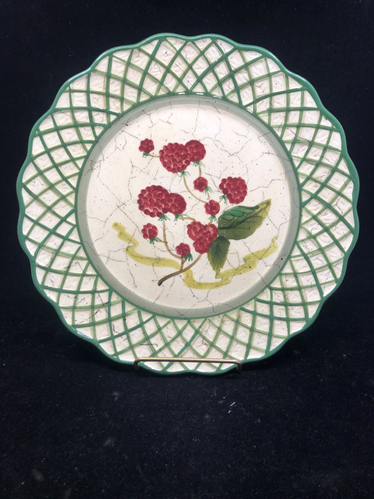 GREEN RASPBERRY PLATE.