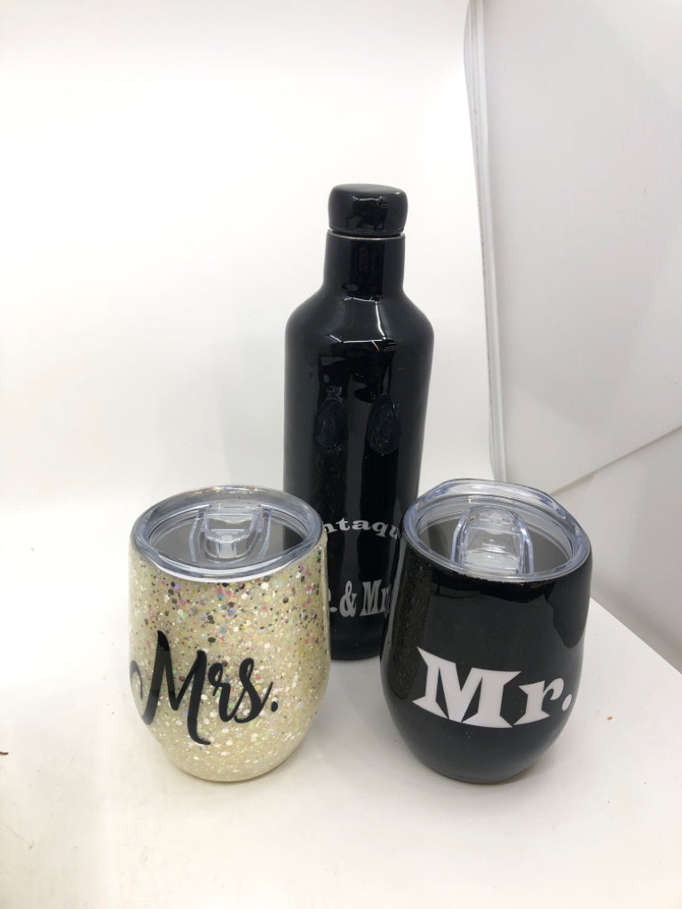 NIB MR + MRS TUMBLERS W/ WINE TUMBLER GIFT SET