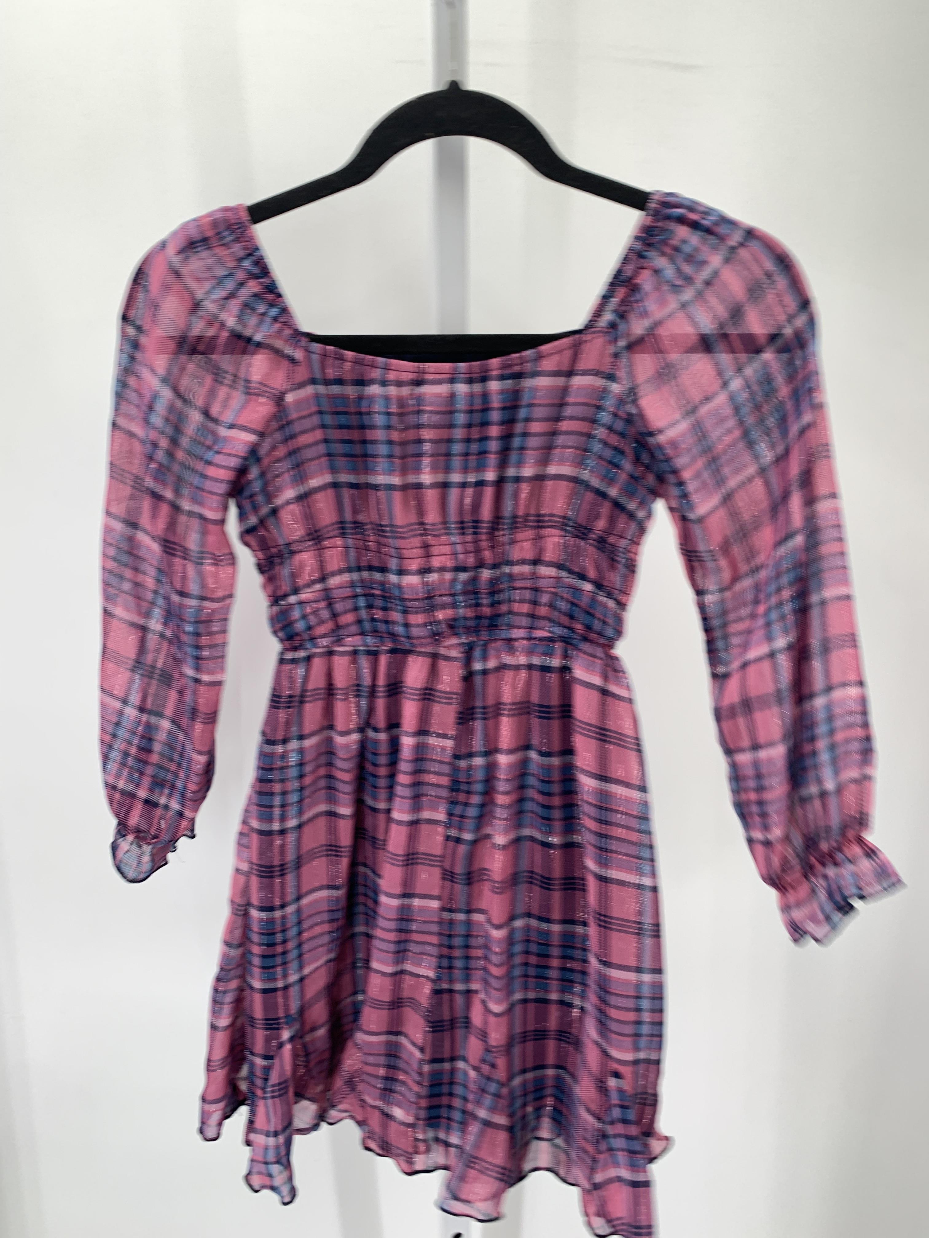 Three Pink Hearts Size 8-10 Girls Long Sleeve Dress
