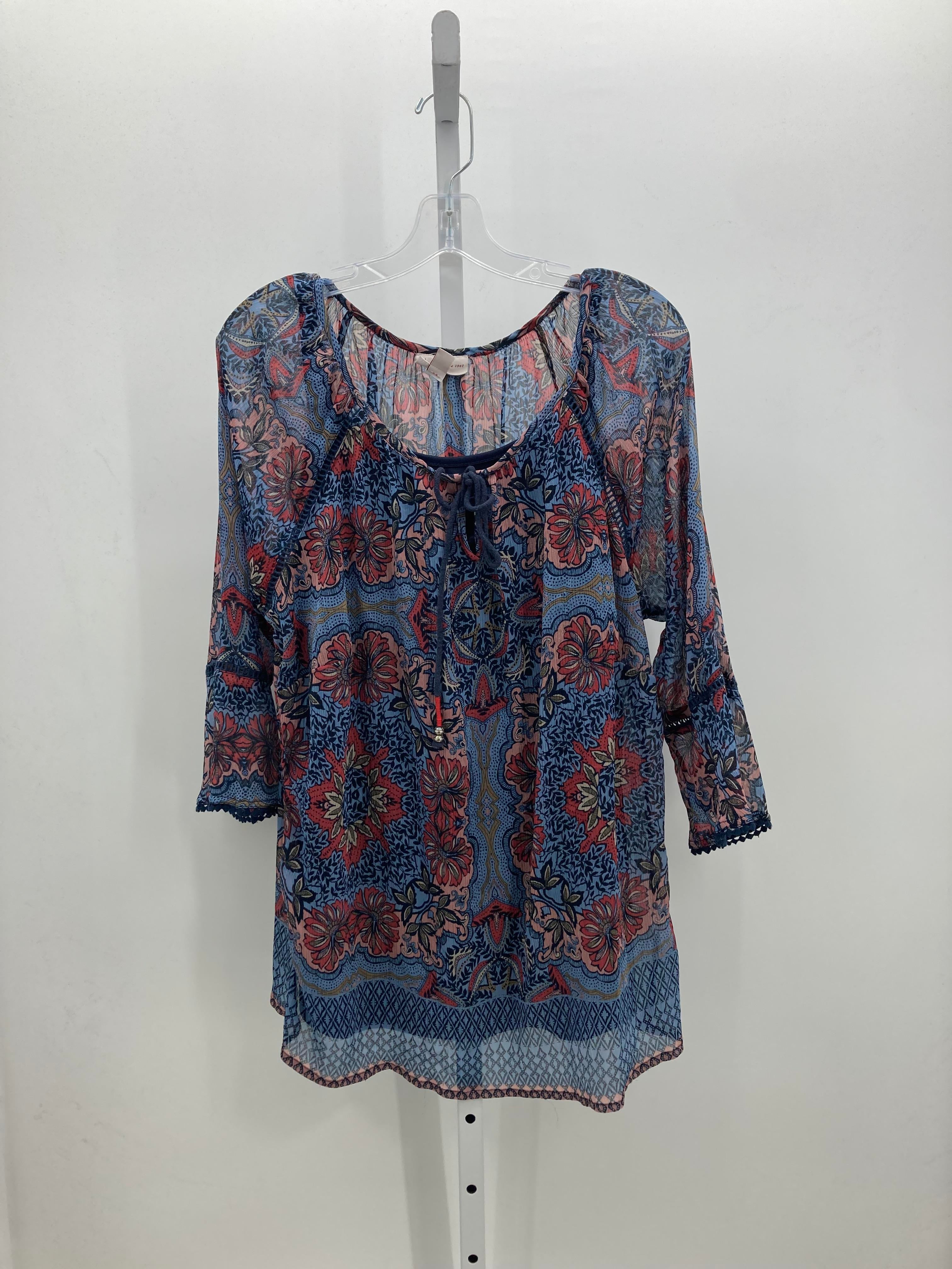 db Size 1X Womens 3/4 Sleeve Shirt