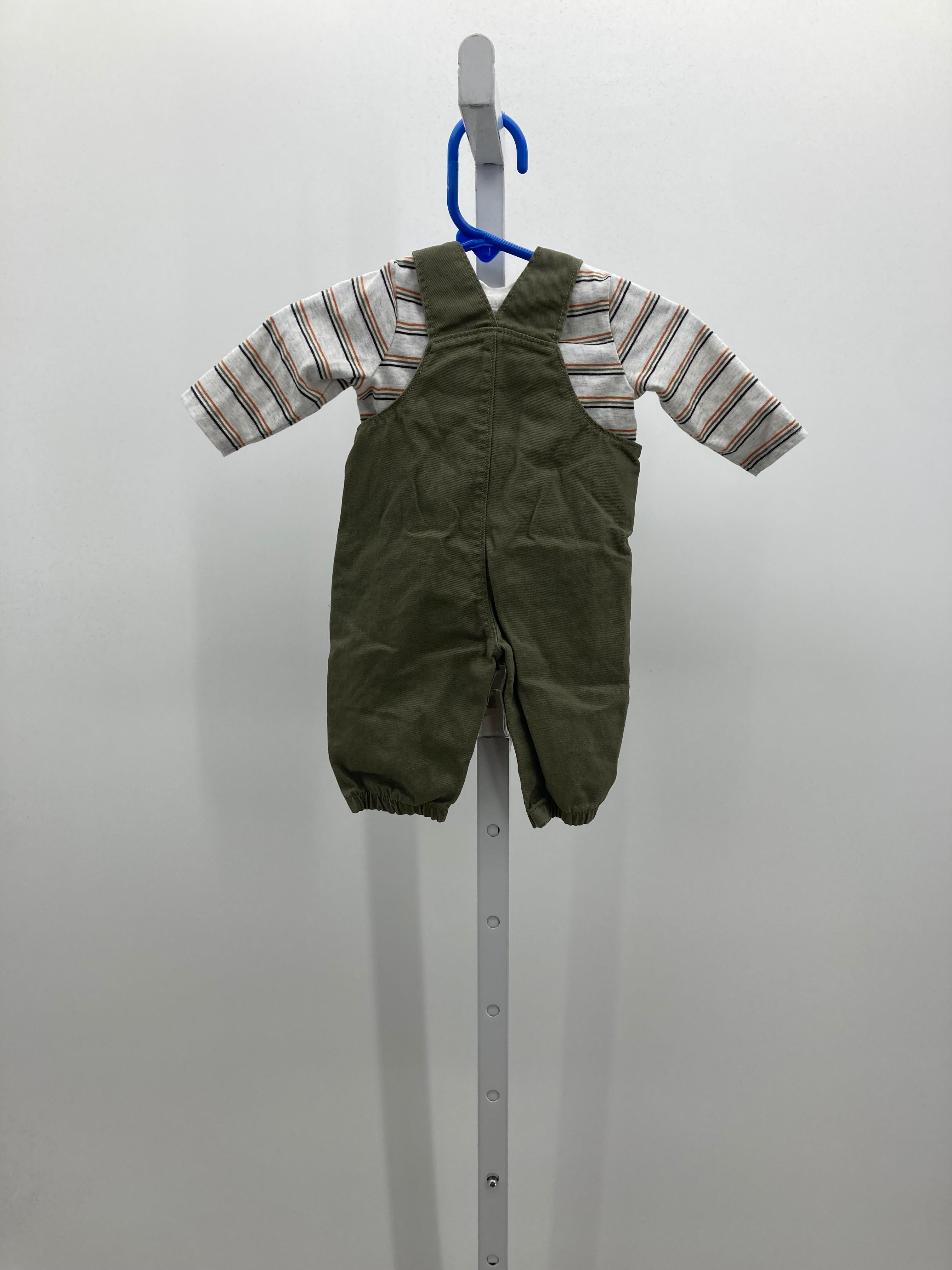 STRIPES SHIRT GREEN OVERALLS