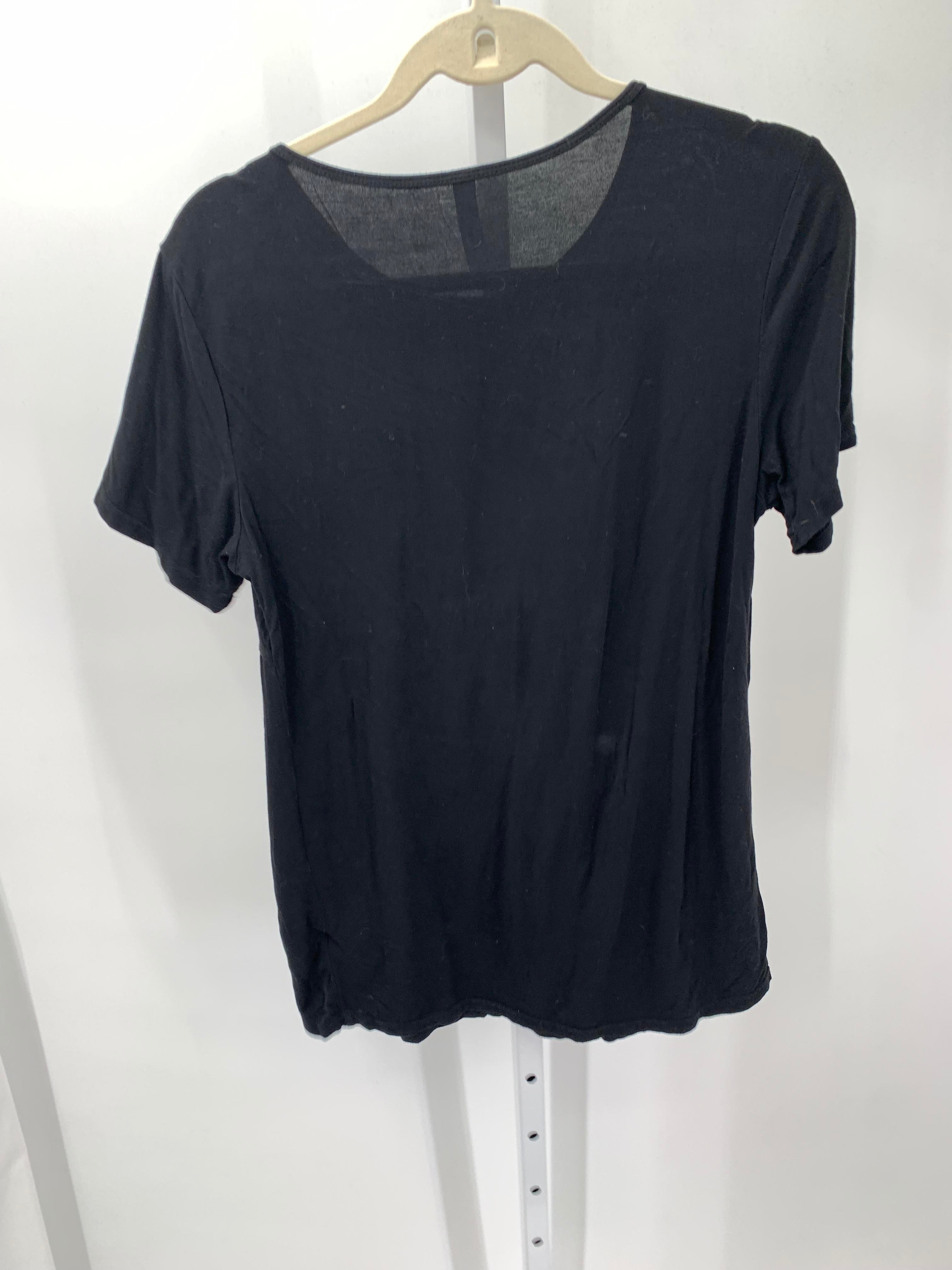 Black Size Medium Maternity Short Sleeve Shirt