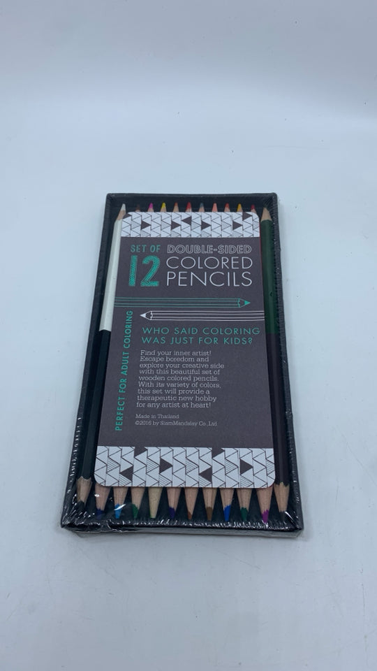NIP 12PC DOUBLE SIDED COLORED PENCILS.