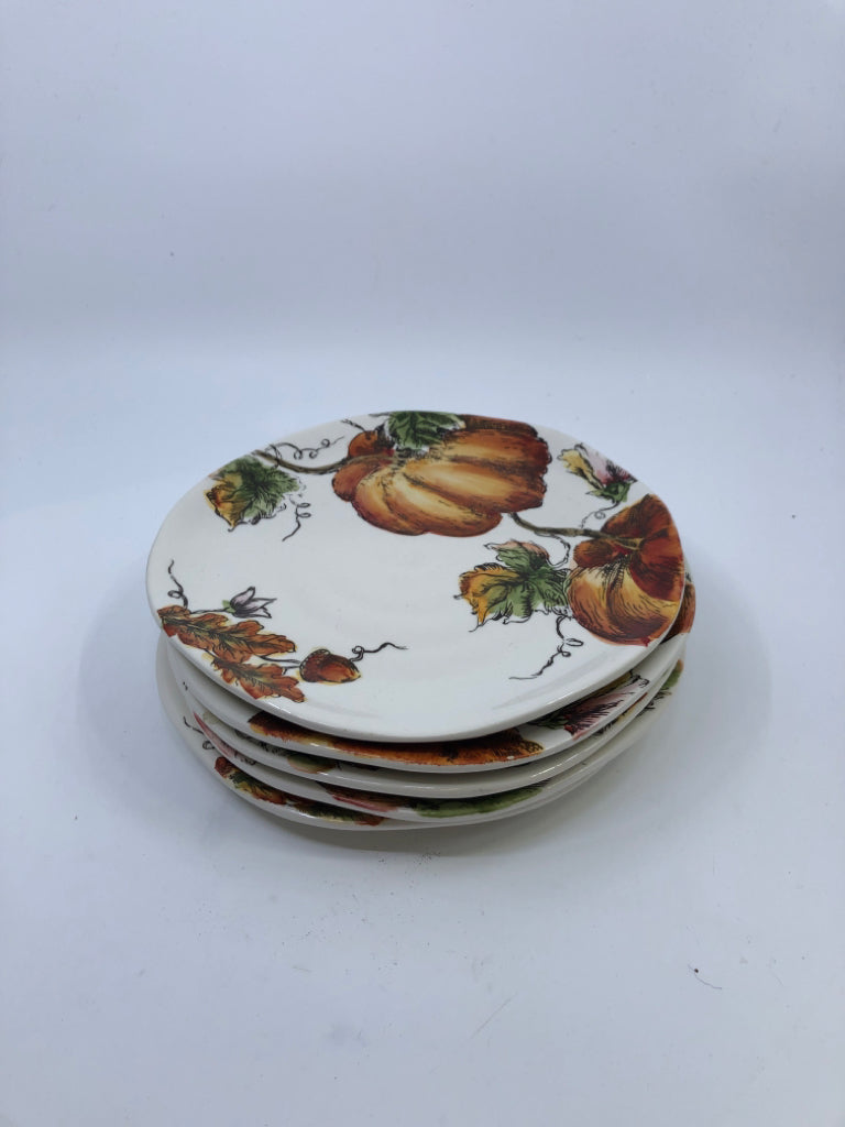 5 PUMPKIN DESSERT PLATES.