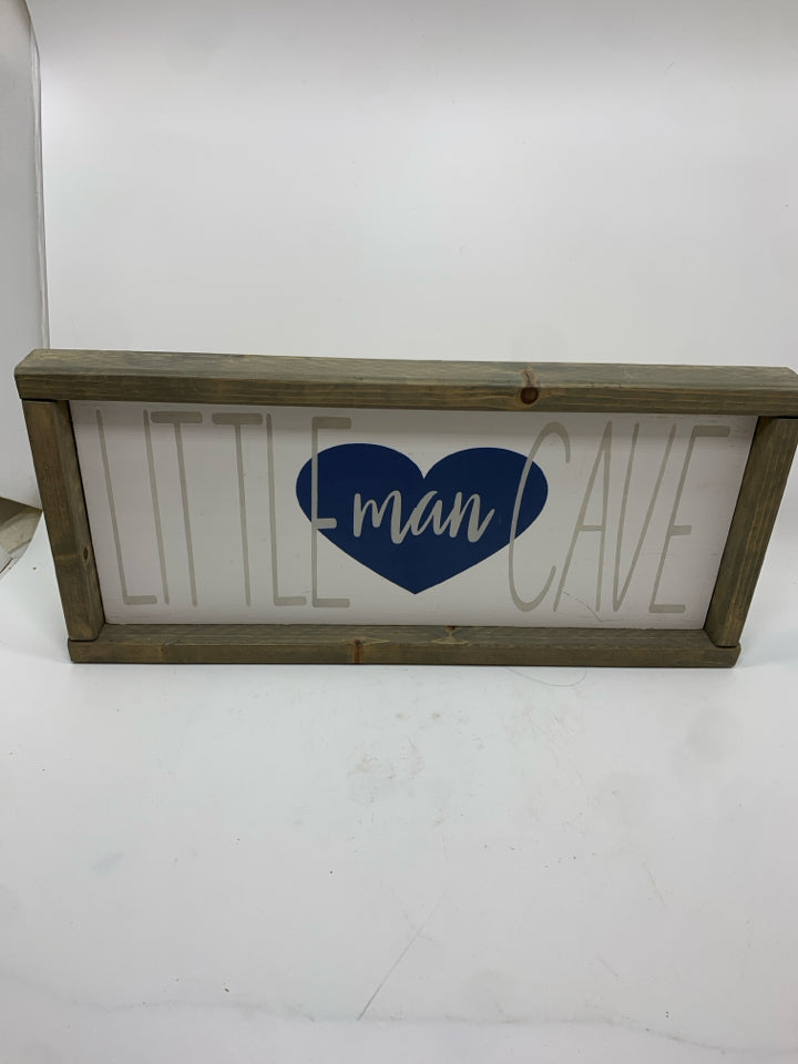 LITTLE MAN CAVE WOOD BLOCK SIGN.