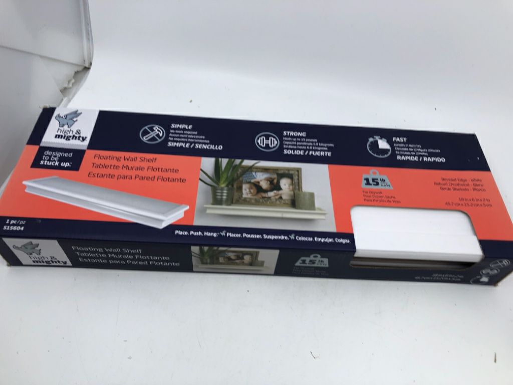 NIB WHITE FLOATING SHELF.
