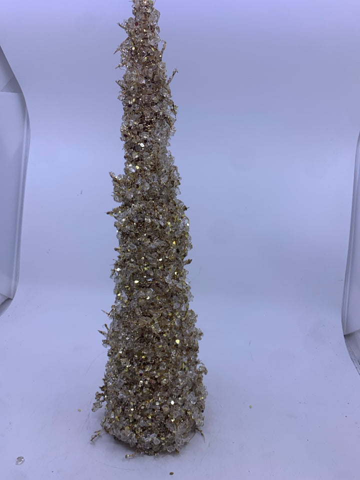 CRYSTAL AND GOLD CHRISTMAS TREE.