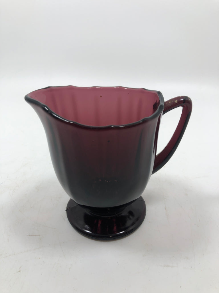 VTG PURPLE GLASS CREAMER.