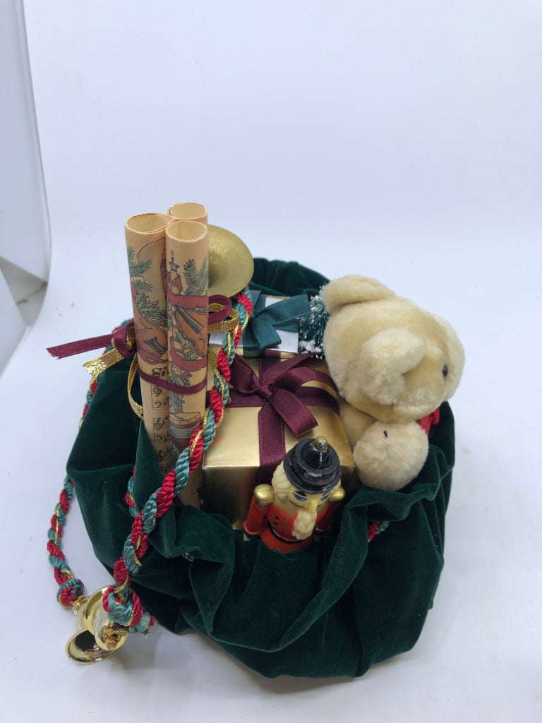 DECORATIVE BAG OF TOYS.