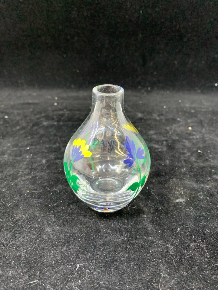 3 FLORAL DANSK BUD VASES.