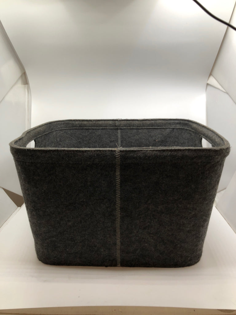 GRAY FABRIC BIN.
