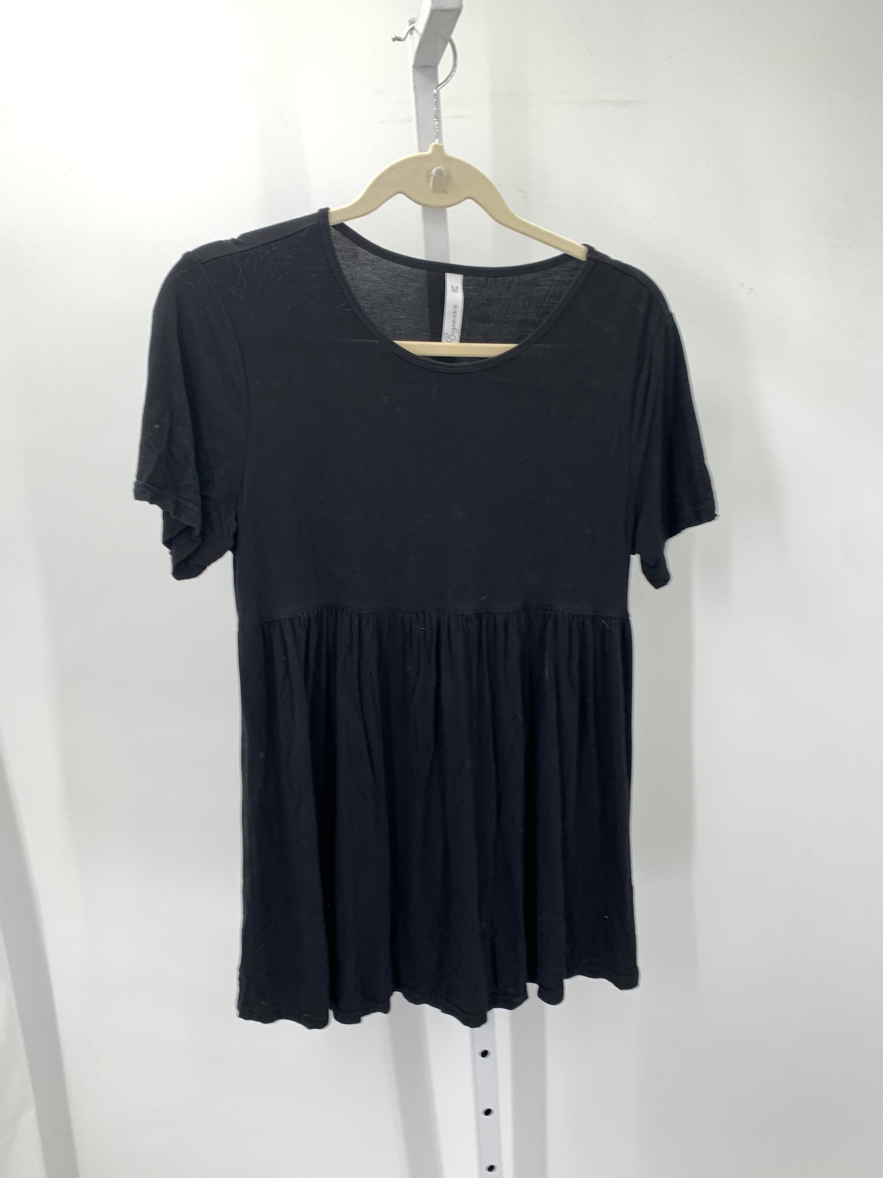 Black Size Medium Maternity Short Sleeve Shirt