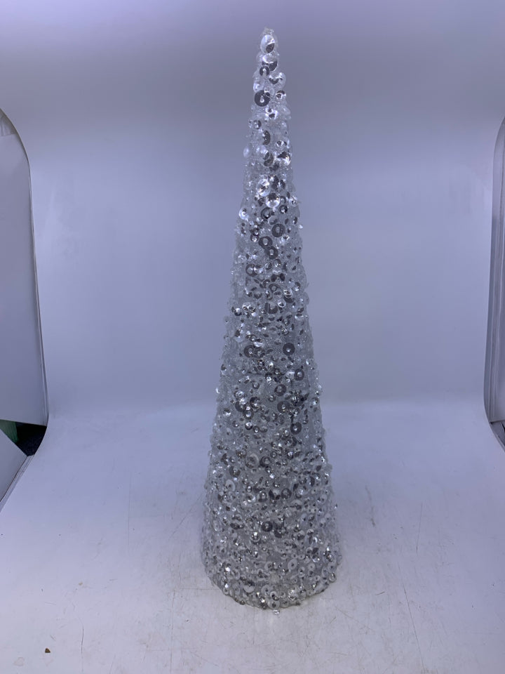 SILVER SEQUINS TREE.