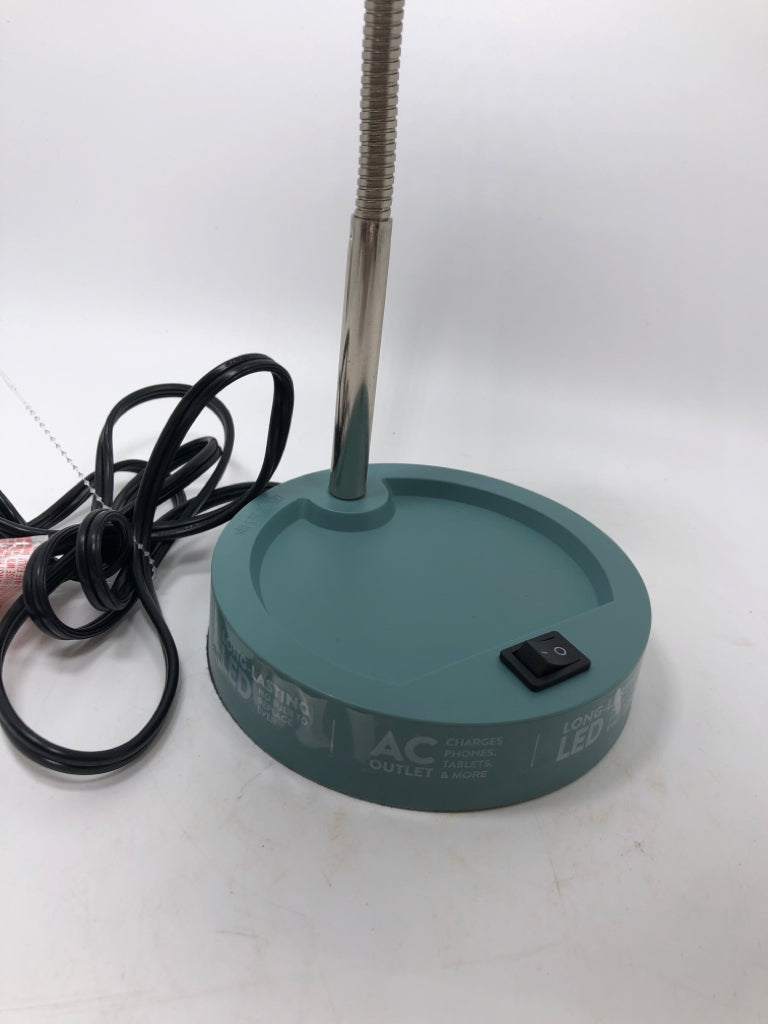 BLUE ADJUSTABLE LED DESK LAMP.