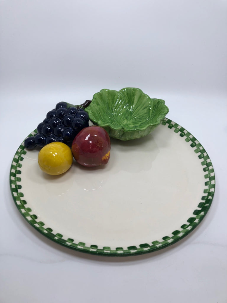 3D CERAMIC VEGGIE PLATTER W/BOWL.