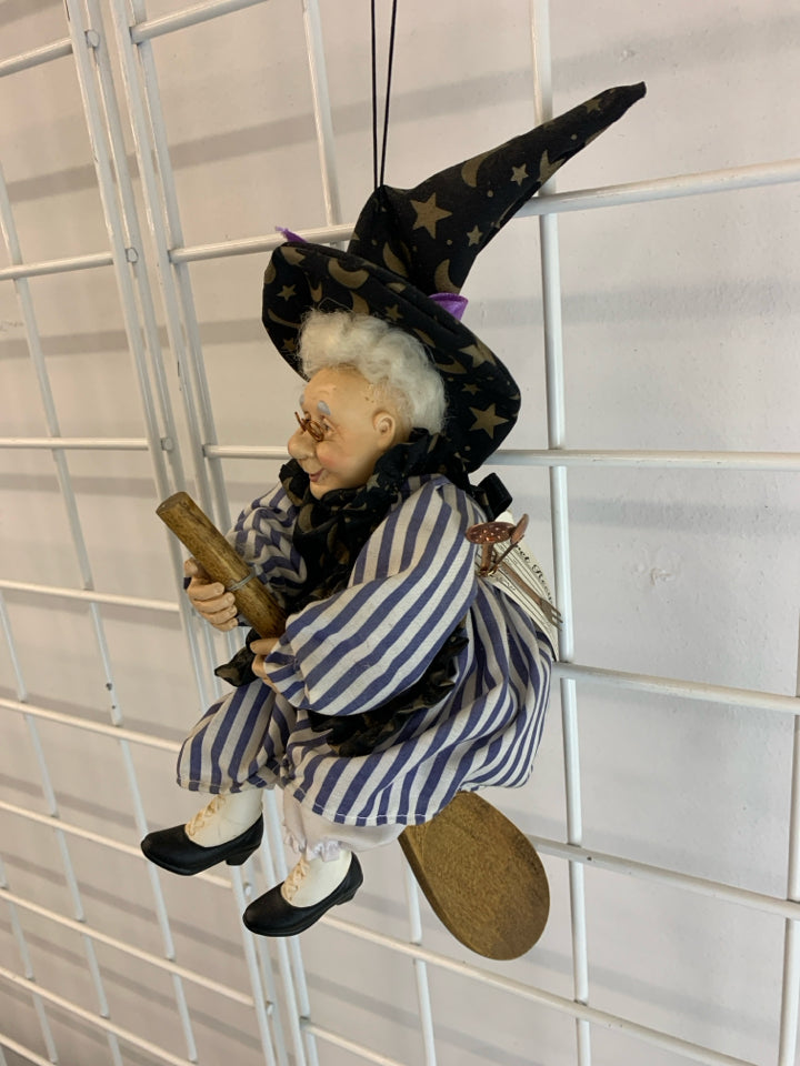 COOKING WITCH RIDING ON SPOON DECOR.