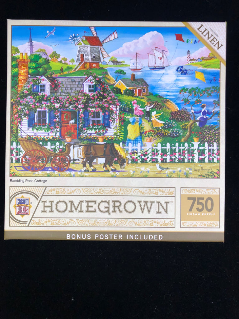 NIB RAMBLING ROSE COTTAGE HOME GROWN PUZZLE.