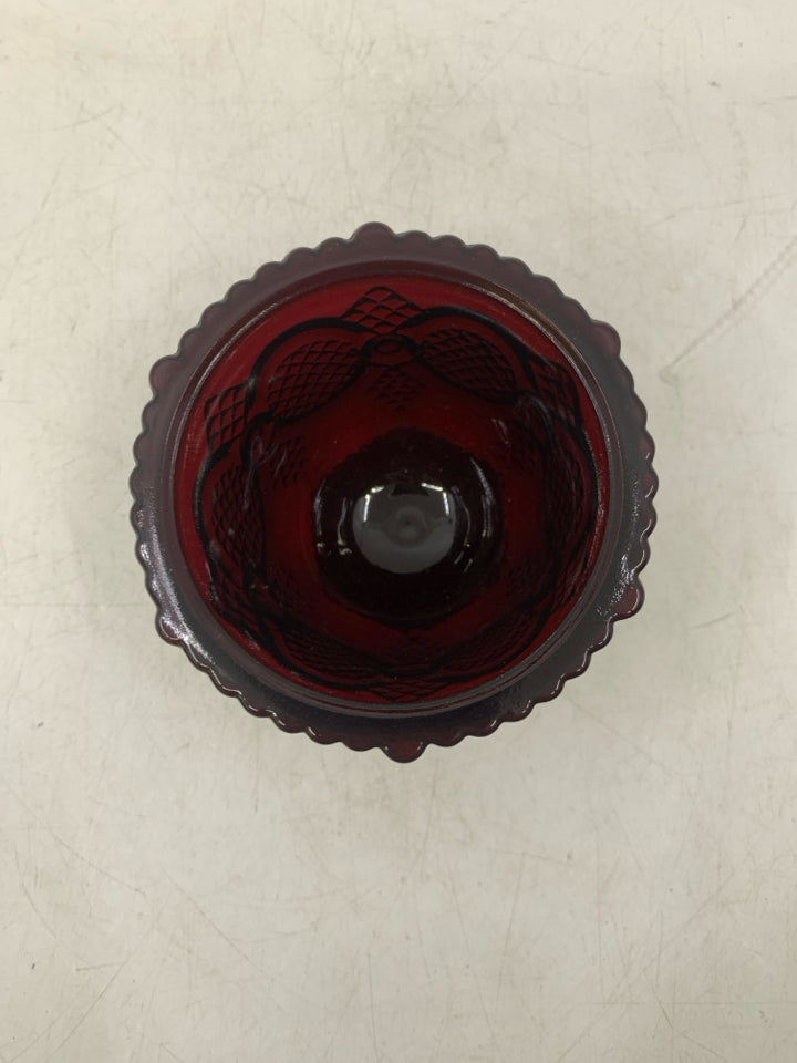 FOOTED TEXTURED SMALL GLASS BOWL.
