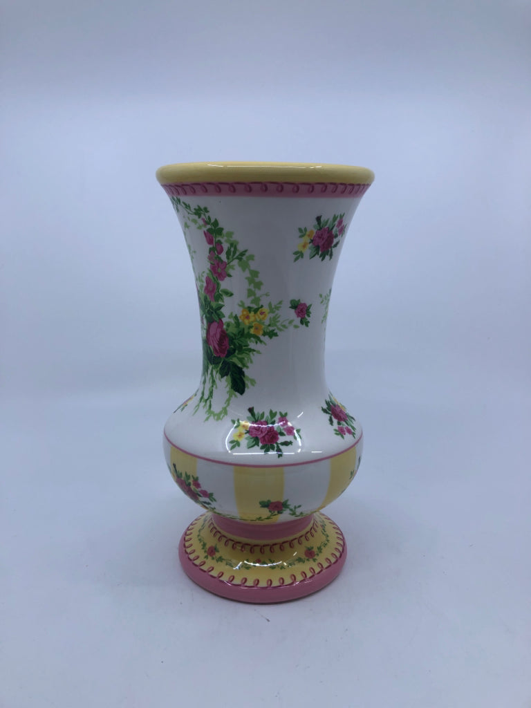 LAURA ASHLEY FLORAL VASE.