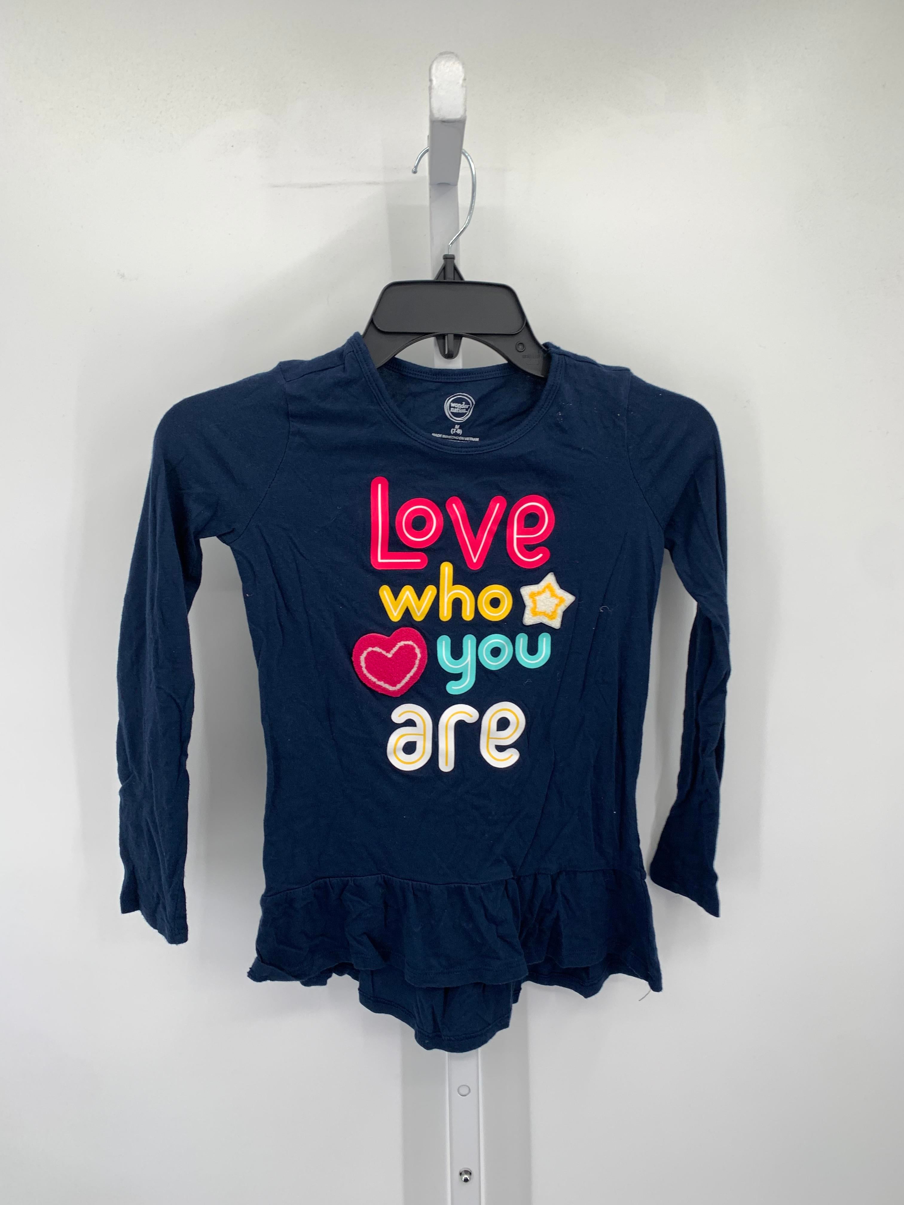 Wonder Nation Size 7-8 Girls Long Sleeve Shirt