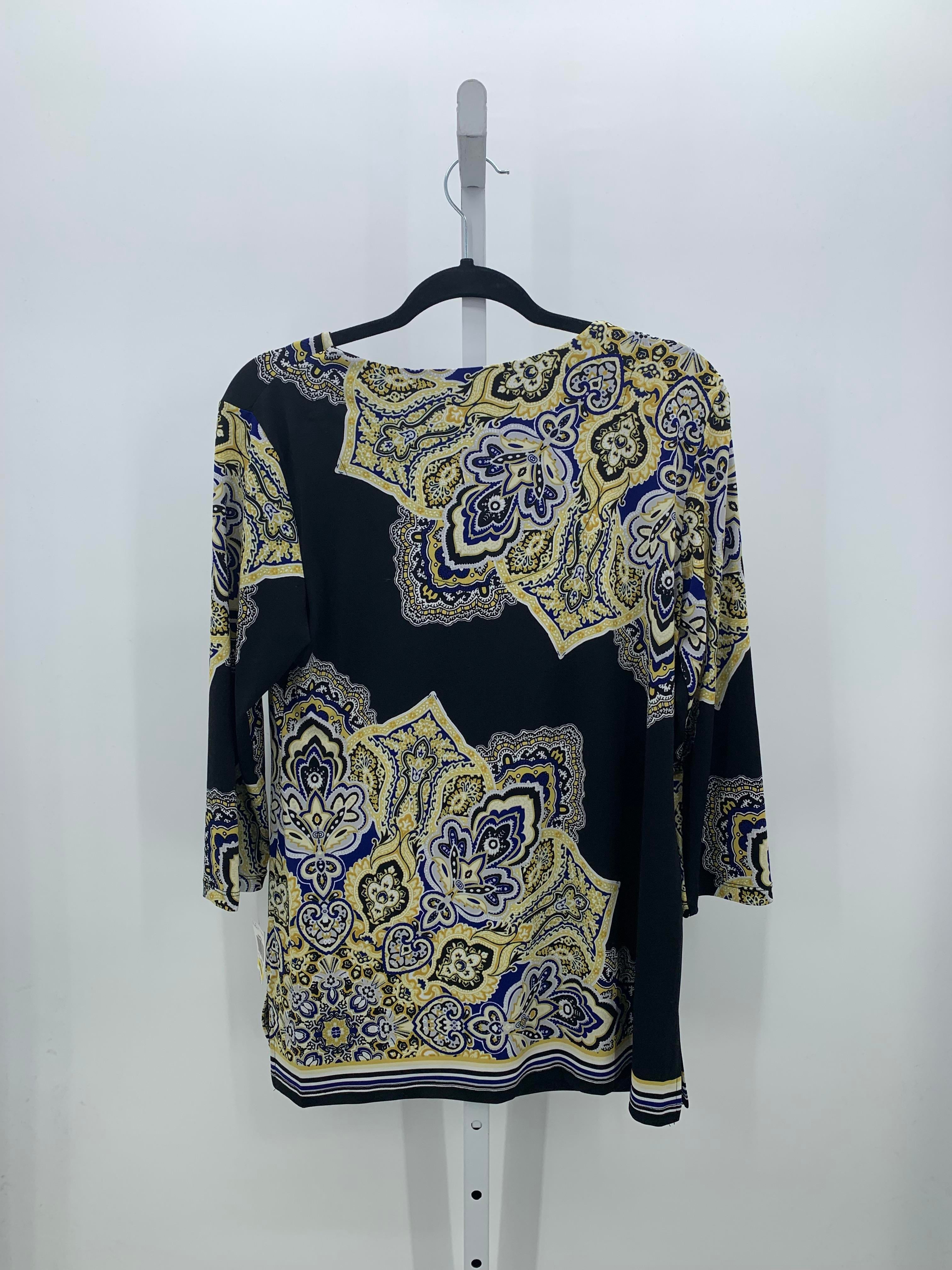 JM Collection Size Medium Misses 3/4 Sleeve Shirt