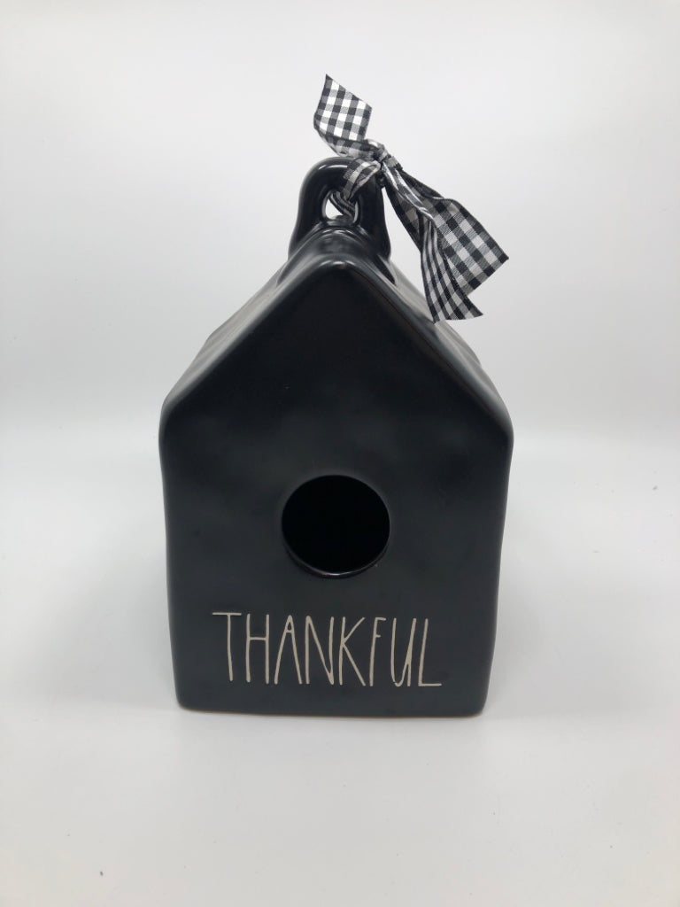 RAE DUNN BIRD HOUSE 'THANKFUL'.
