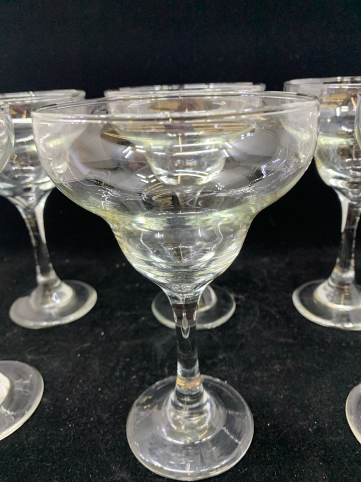 6PC CLEAR MARGARITA GLASSES.