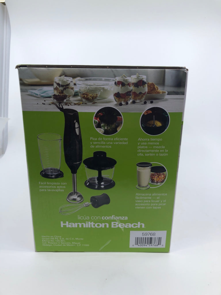 NIB HAMILTON BEACH 7 PC HAND BLENDER.