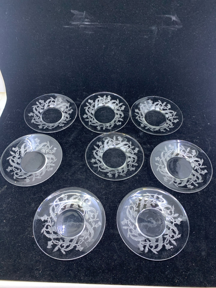 8 VTG SMALL ETCHED PLATES.