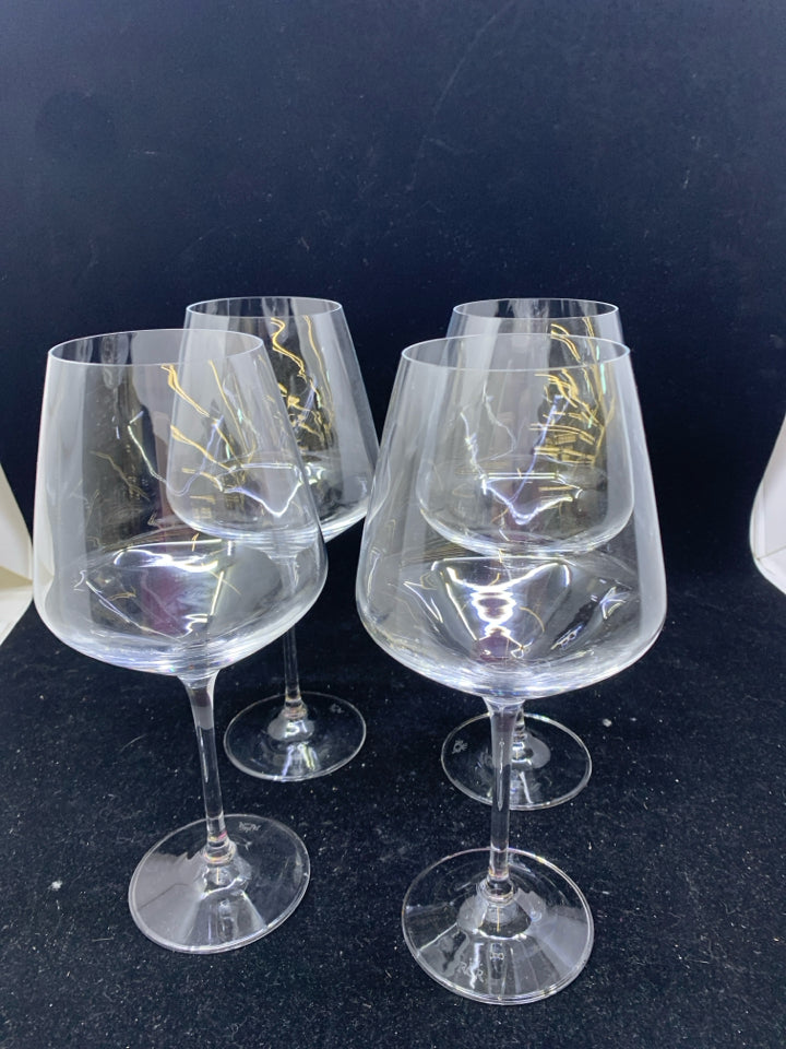 4 LARGE RCR WINE GLASSES.