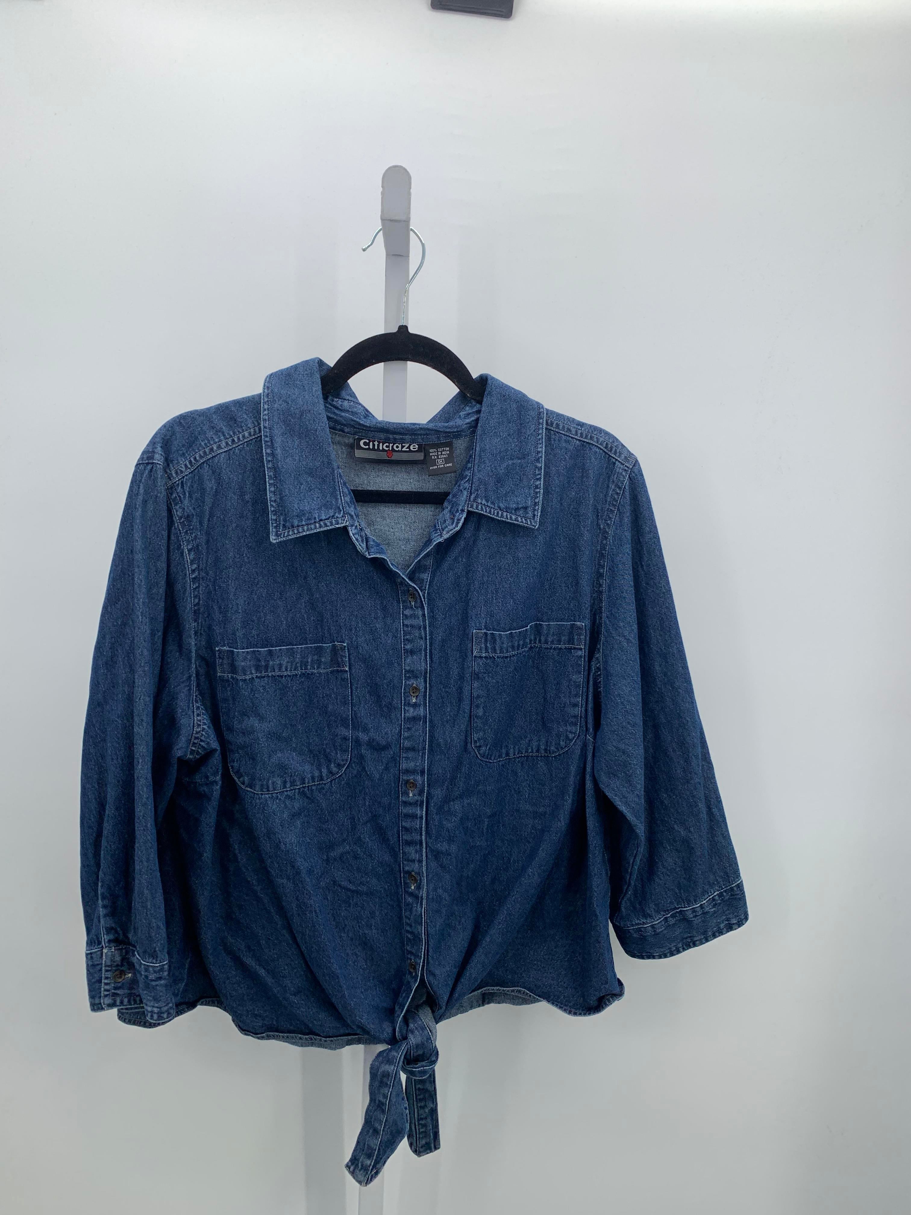 Size 1X Womens 3/4 Sleeve Shirt