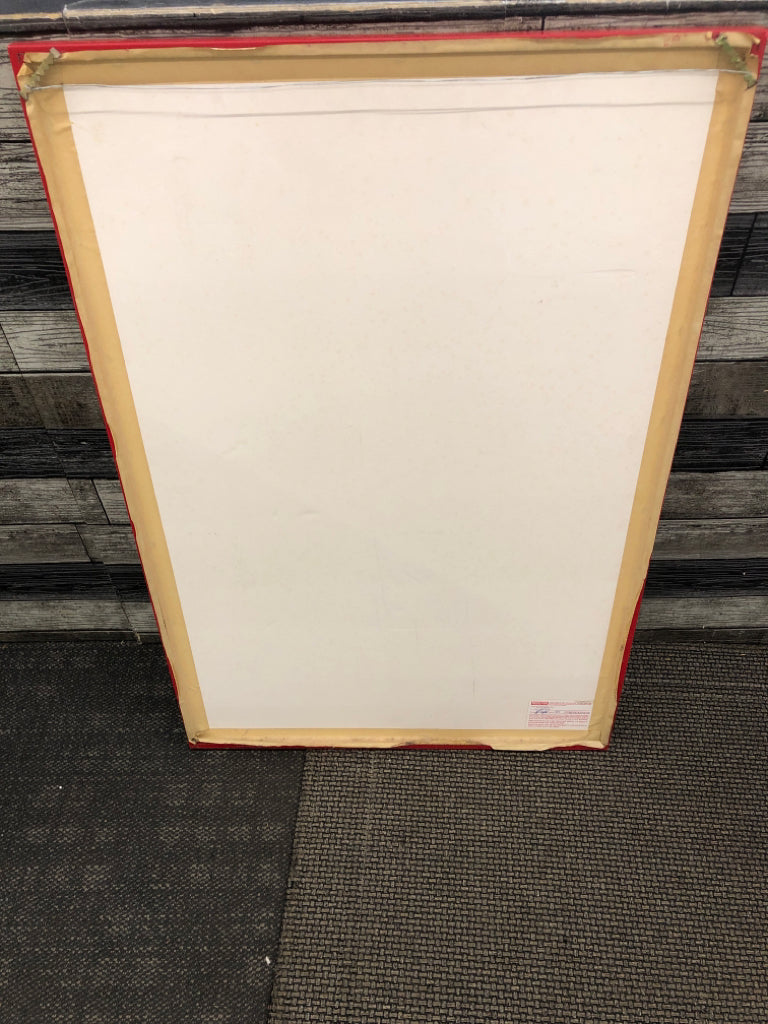 VTG LOONY TUNES FRAME POSTER IN RED FRAME.