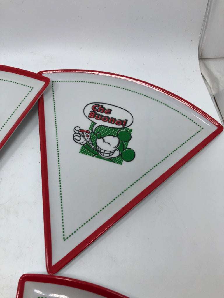6 ITALIAN MICKEY MELAMINE PIZZA PLATES.
